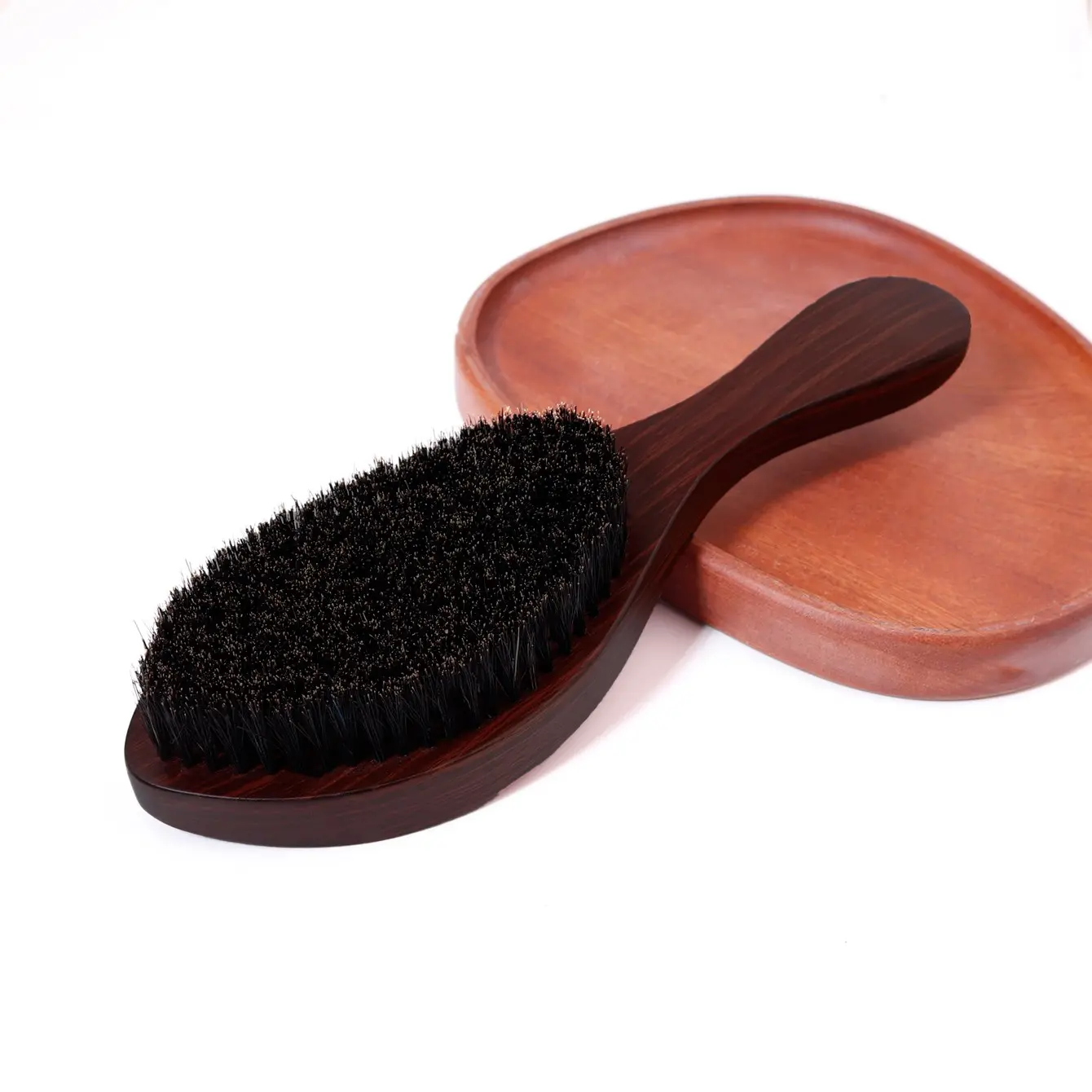 Wooden Handle Hair Brush, Vintage Texture Wavy Anti-Static Detangling Brush, Suitable for All Hair Types, Detangler Brush, Hair Brush for Curly Hair, 1pc