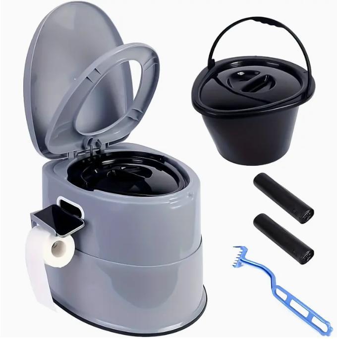 Tall and Spacious Extra Large Portable Travel Toilet - Hygienic Camping Toilet with Lid for Car, Hiking, Beach, and Outdoor Adventures