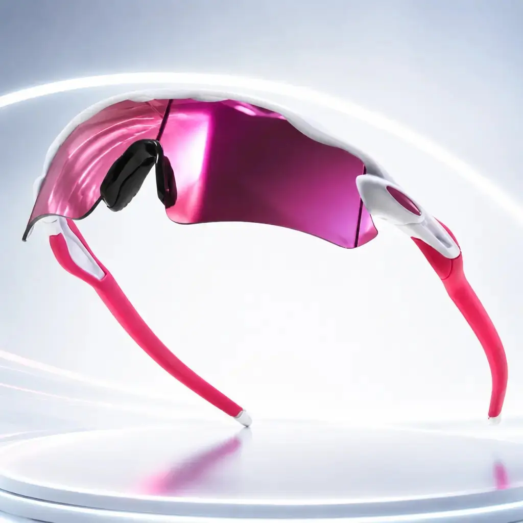Polarized Sports Sunglasses for Women and Men, Pink Windproof Shades with Colorful Mirrored Polycarbonate Lenses for Outdoor Biking, Bike, Men's Sunglasses, Outdoor Sports, Unisex, Anti-Wind & Sand, Sporty Chic, Anti-Glare