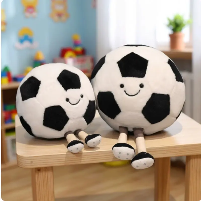 Sports Ball-Shaped Stuffed Toy, 1-Count Cute Basketball/Football Plush Toy, Soft Plush Throw Pillow, Birthday Gift for Boys & Girls, Soft Cuddly Gift, Soft Stuffed Animal, Soft Adorable Stuffed, Cute Stuffed Animals