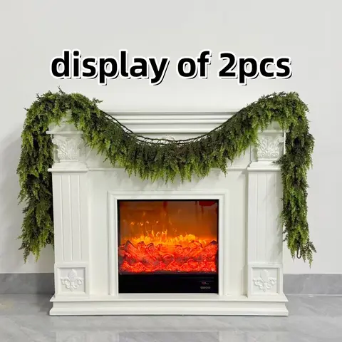 6/9ft Christmas Cedar Garland with Soft Real-Touch Foliage, Artificial Cedar Garland for Fireplace Mantels, Tables, Doorways, and Staircases, Hanging Holiday Decor, Festive Home Decoration