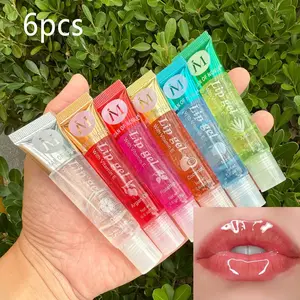 Moisturizing Clear Lip Gloss, Moisturizer 6 Counts/set Hydrating Lip Oil Kit, Coconut Flavor Lip Care Gift Set for Women & Girls
