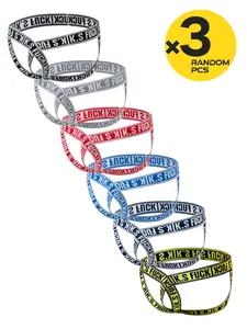 2/3/4Pcs Random Color Men Letter Printed Strap Double Thong, Low Rise Hollow Cut, Double Back Strap, High Elastic Skin-Friendly Breathable Fabric, Sexy Trendy Underwear For Gym Sports Daily Loungewear