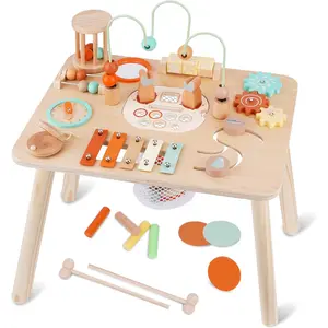 Activity Table, Montessori Toys for 1 2 Year Old Boys Girls Kid, 13 in 1 Wooden Sensory Play Center for Toddler 1-3, Educational Learning Toy for Baby 12-18 Months, 1st Christmas Birthday Giftsfidget toys