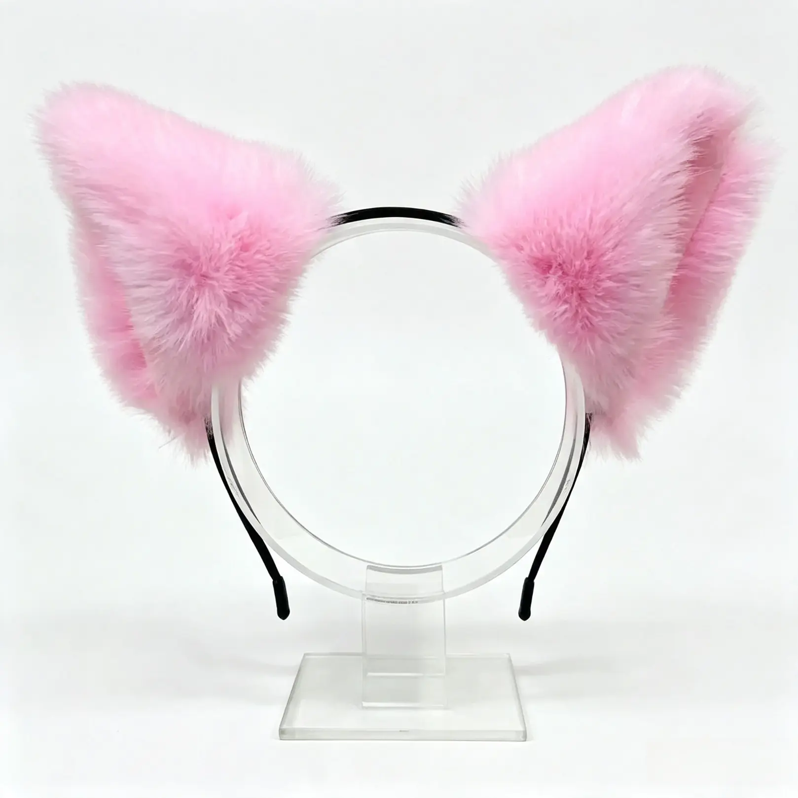 Faux Fur Fluffy Cat Ear Headband For Women, Soft Plush Cosplay Hair Accessory, Elastic Band For Halloween, Festival, Photoshoot & Daily Kawaii Street Wear