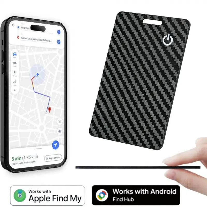 Find My & Android Find Hub Compatible Slim Smart Tracker Card | Anti-Lost, Rechargeable, Waterproof