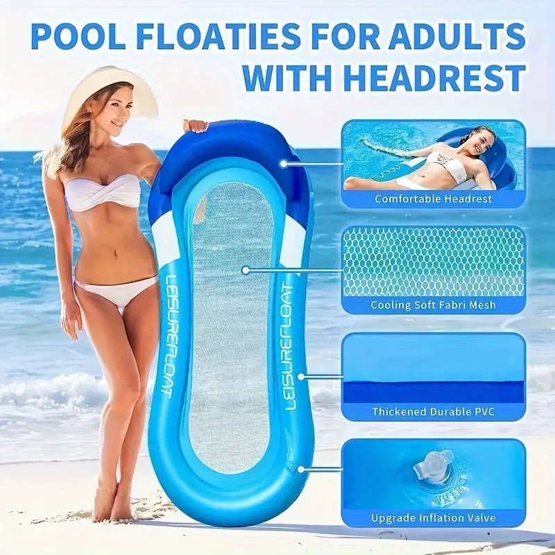 1pc Inflatable Pool Float Mattress/Durable Thickened PVC/Soft and Comfortable Water Bed/Suitable for Family Pools, Courtyards, and Summer Leisure Use/Bright Colors/Perfect for Pool Rest