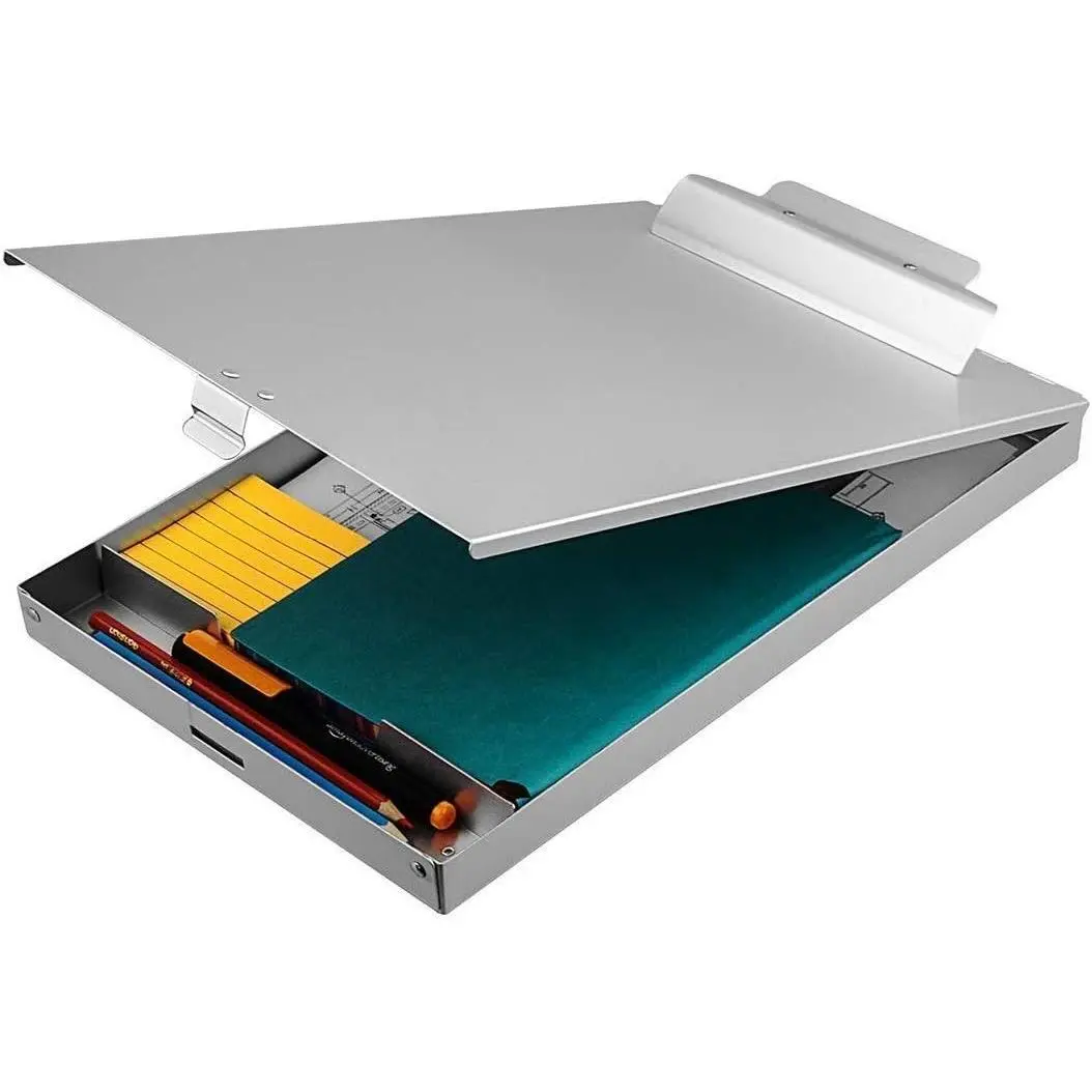 Recycled Aluminum Storage Clipboard, Clipboard Box, Form Holder, Suitable for School, Office, Jobsite or Medical Staff, 9.25 x 13.78 Inches, Silver