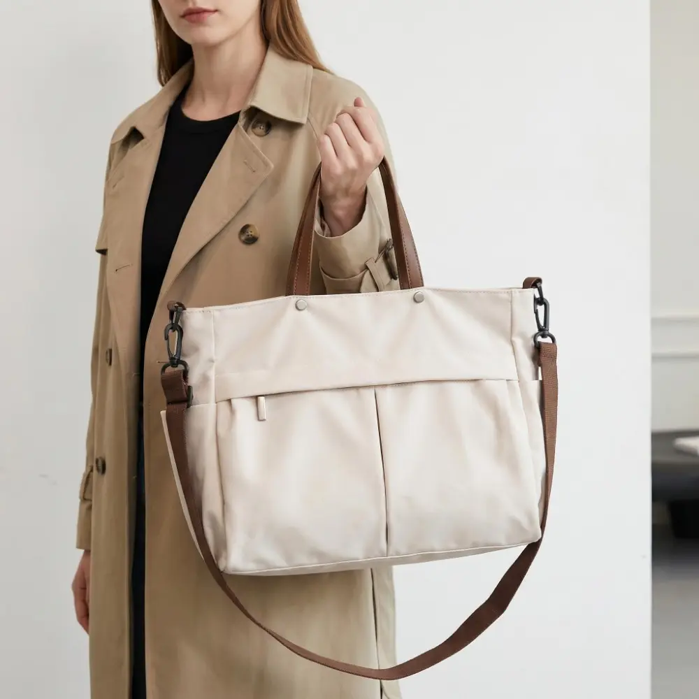 Everyday Essential Tote Bag Large Capacity Nylon Shoulder Bag For Women Commuter Handbag Crossbody Simple Stylish Daily Wear