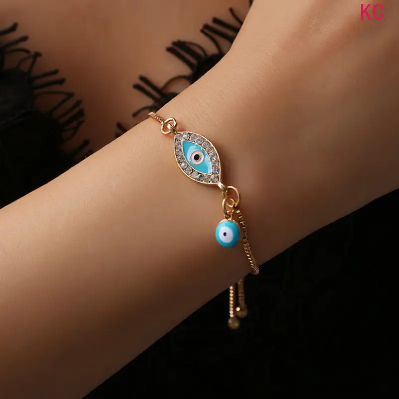 Shiny Evil Eye Bracelet, Exotic Ethnic Style Unique Wrist Jewelry For European And American Daily Fashion Matching