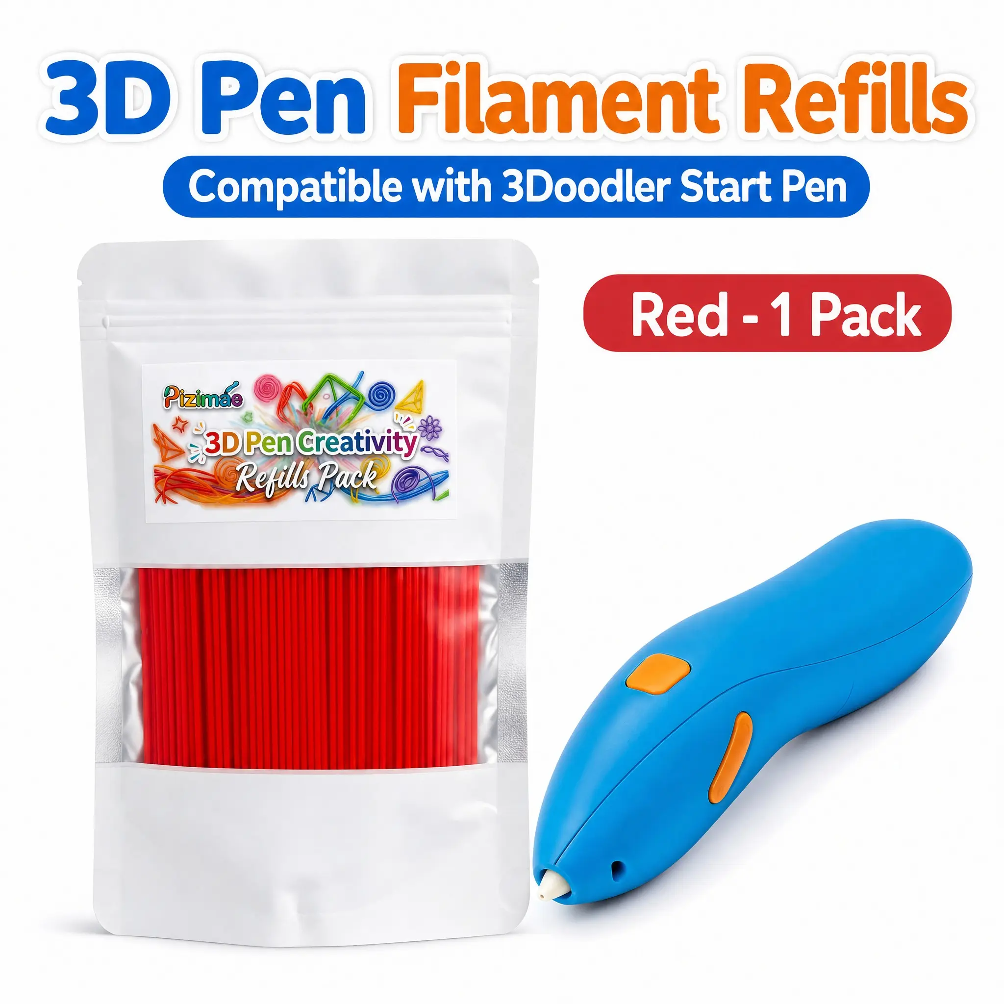 3doodler Start Pen Filament 150pcs/bag, Total 2250cm, Compatible with 3doodler Start Pen, Ideal for DIY Projects & Creative Designs