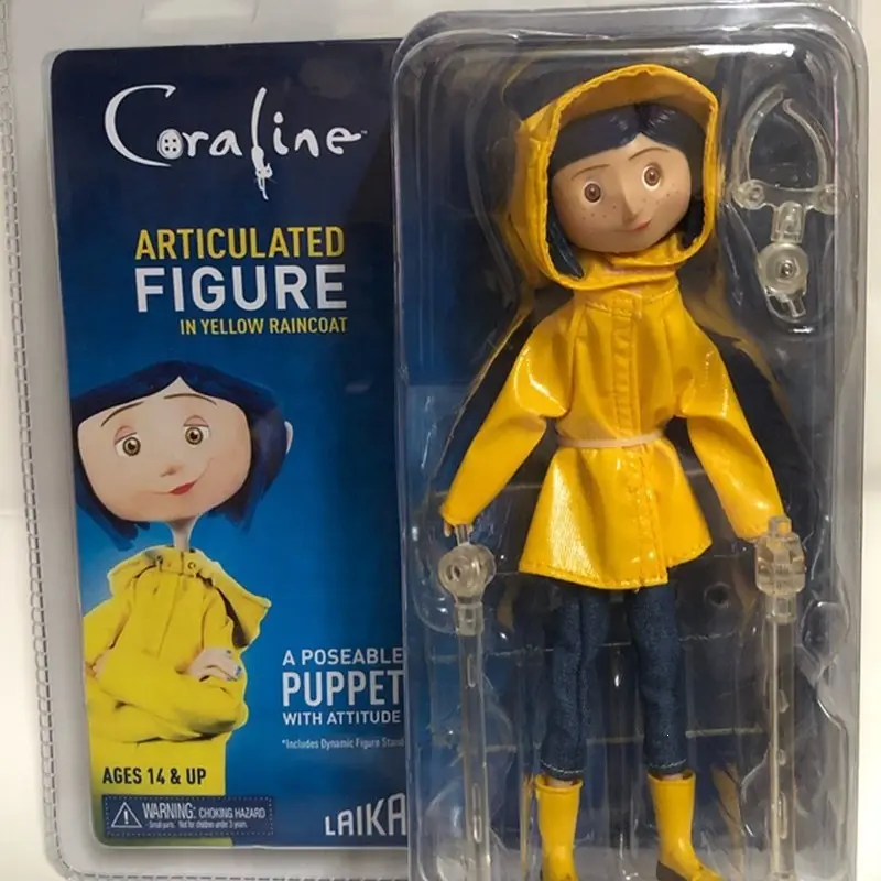 Neca Movie Version Coraline Raincoat Edition 7-Inch Ultra Articulated Action Figure Model, Collectible Handmade Doll