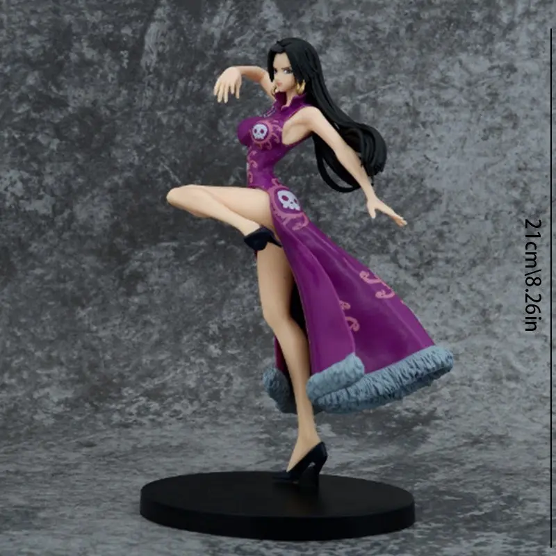 One Piece Lady Fight Series Boa Hancock Figure, Anime Figure, Classic Battle Pose, Dress, Gold Earrings, 21cm PVC Statue, Figurine, Anime Collectibles, Perfect Gift