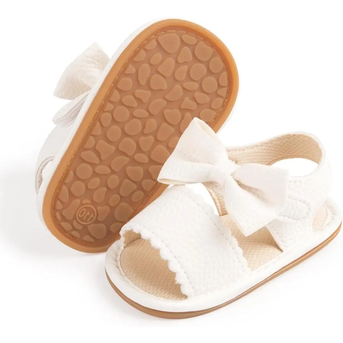 Infant Baby Girl Boy Sandals Comt Premium Summer Outdoor Casual Beach Shoes with Flower Bowknot Anti Slip Rubber Sole Newborn Toddler Prewalker First Walking Shoes New model