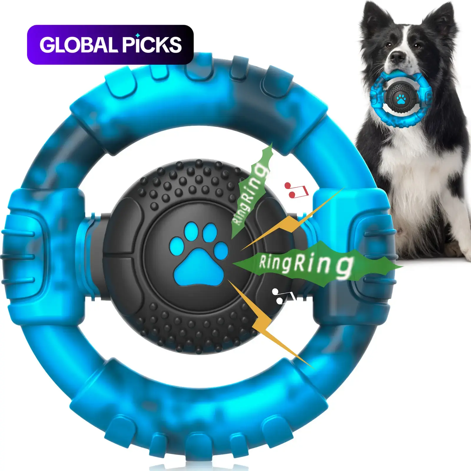 Dog Chew Toys for Aggressive Chewers - Indestructible Dog Toy Made with Durable Nylon & Rubber, Interactive Tough Chewer, Tough Long-Lasting Dog Chews with Squeaky Activation, Dog Toys to Keep Them Busy & Reduce Boredom
