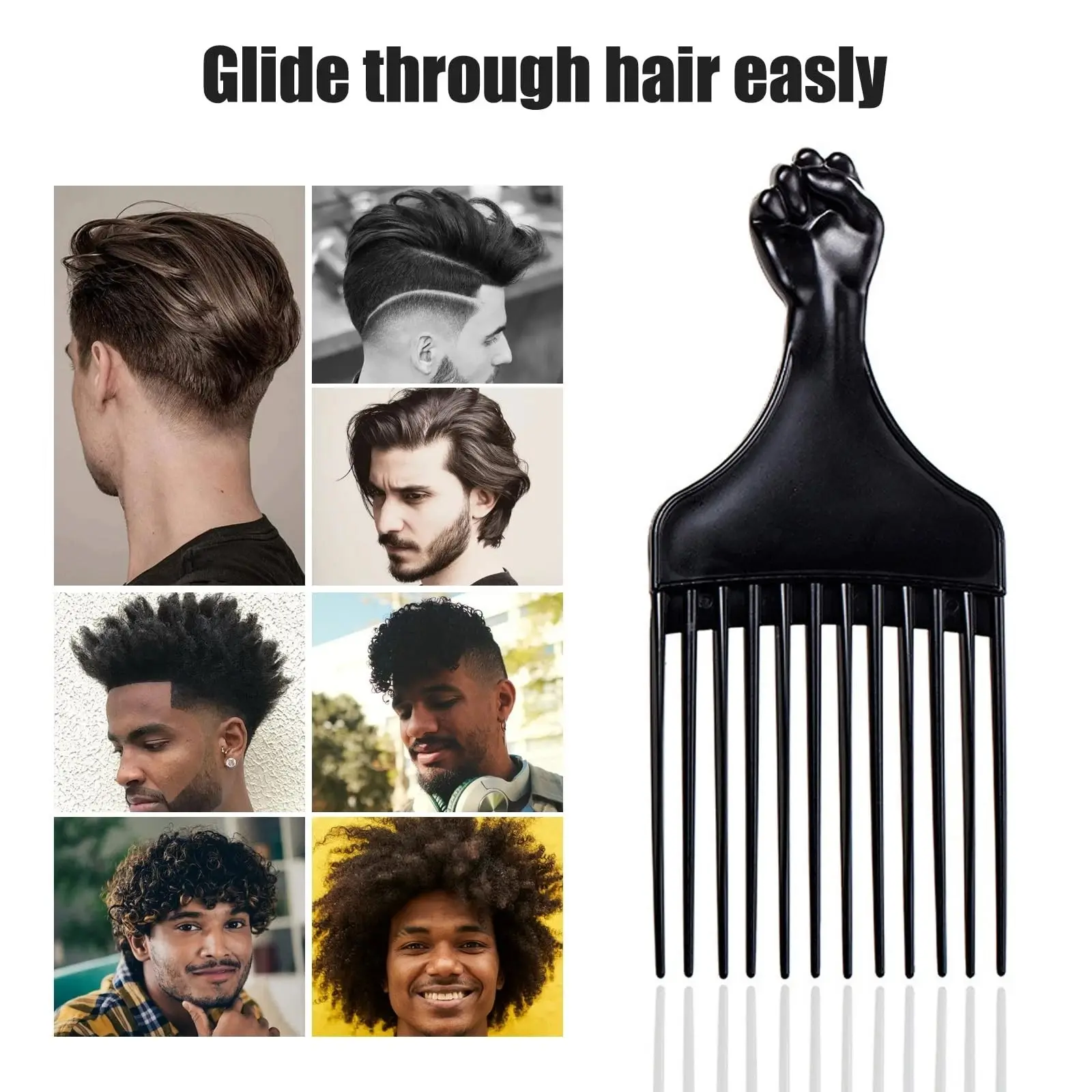 Haircut Oil Large Backcomb Styling Plastic Comb, Hairdressing Pointed Tail Comb, Unisex Plastic Pick Comb, African Hairstyle Comb
