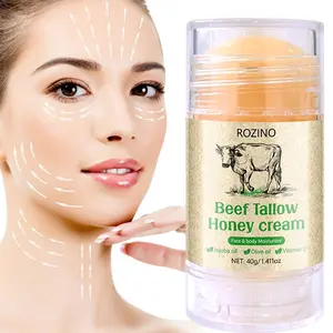 40g Beef Fat Honey Cream, Jojoba & Olive Oil for Deep Hydration, Vitamin C for Brighter Skin, Ideal for Dry Face & Body, Post-Bath Moisturizer