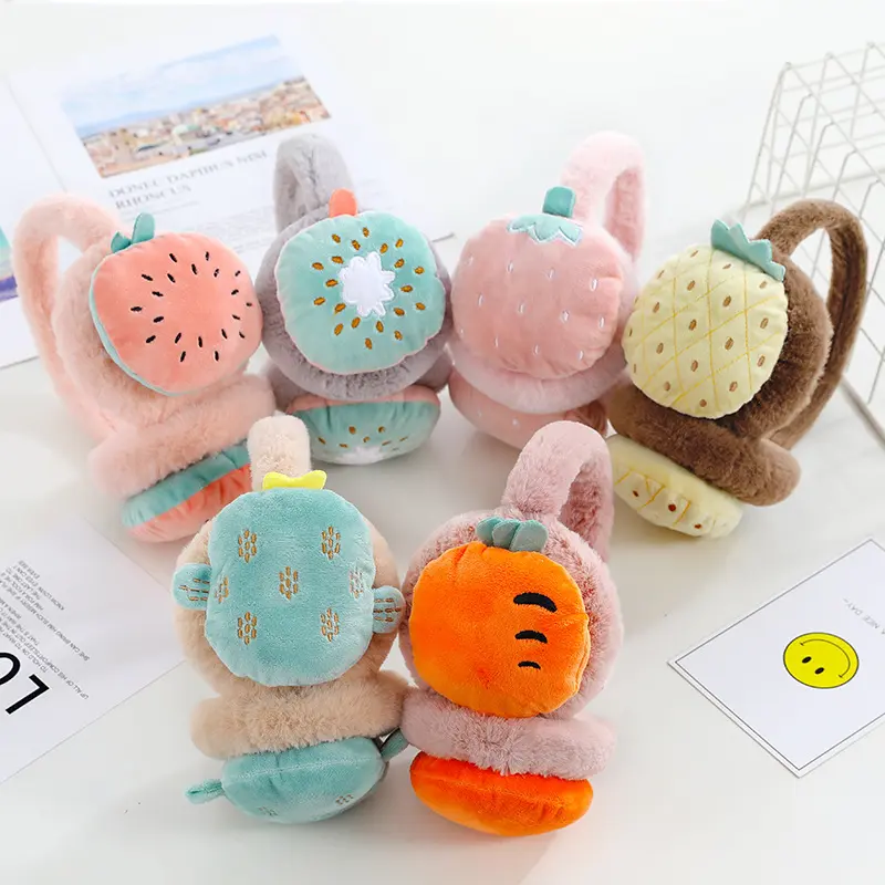 Cute Embroidered Cartoon Earmuffs for Women Kids Girls | Aesthetic Plush Winter Ear Warmers, Soft Cozy Warm Cold Weather Outdoor Covers & Holiday Gift