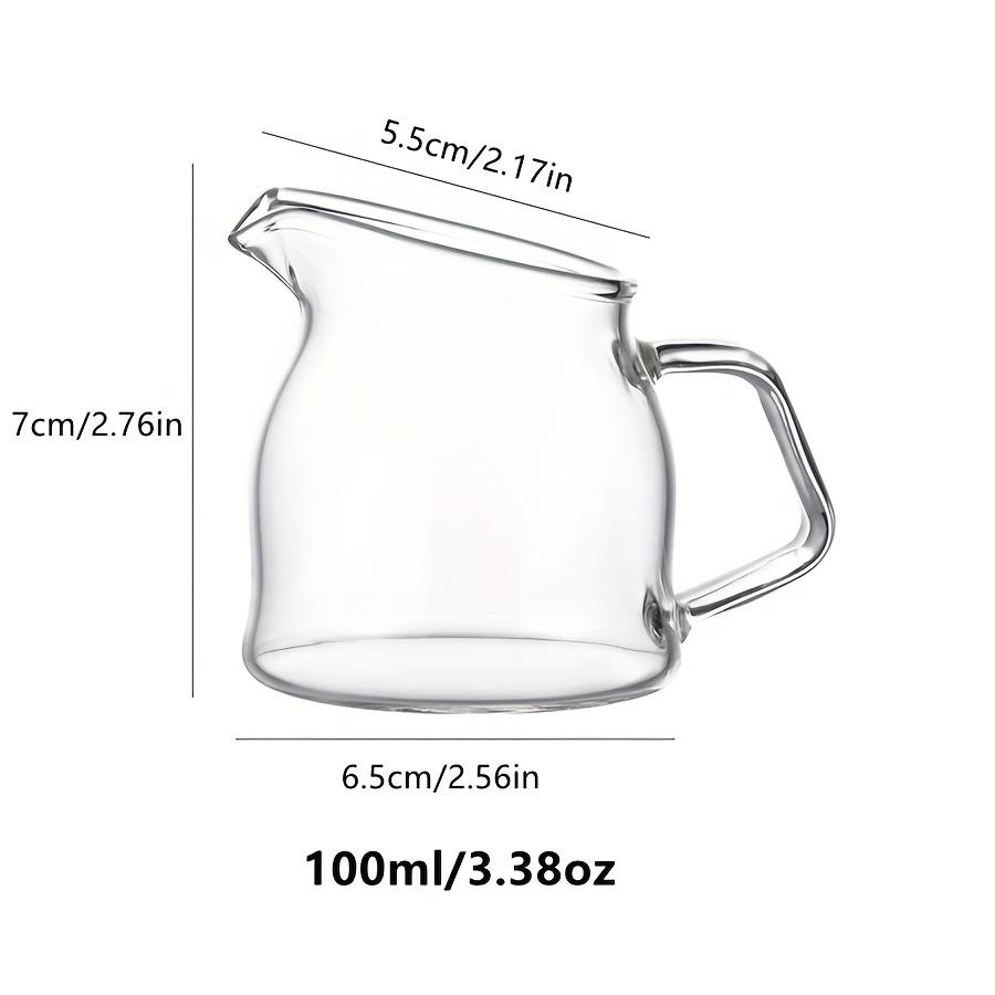 Mini Glass Creamer with Spout - Versatile Serving Sauce and Honey Jug, Stylish Coffee Cup for Dining, Kitchen & Home Use, Ideal for Milk & Syrups