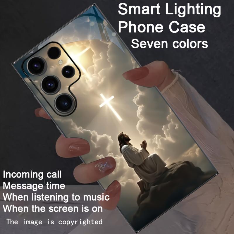 Cloud based Holy Elephant Colorful Intelligent Voice Controlled Luminous Phone Case Suitable for S25Ultra/S24Ultra/S22Ultra/S23Ultra/S21Ultra/S20Ultra/S10+/S10/S10 5G/Note20Ultra/Note10+/A55/A54/A53/A52/A35/A34/A32/A25/A73/A15/A56/A42/A14/A13 Fold 7/Fold6