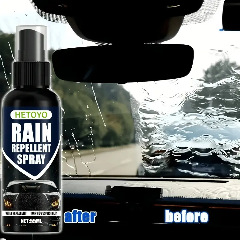 Hydrophilic waterproof spray, waterproof coating for automobile windshield rearview mirror, durable protection polishing suit, clear driving sight in rainy days, glass coating water repellent.