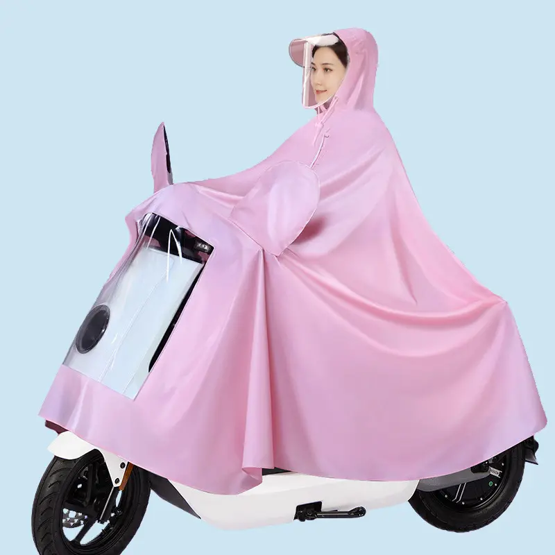 Heavy Full Body One-Piece Rain Poncho With Face & Foot Cover For Adult Motorcycle And Electric Vehicle Riding Use