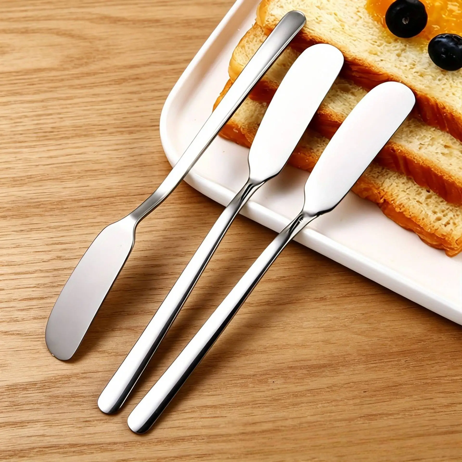 3-Piece Stainless Steel Cheese Butter Spreader Set, Ideal for Jam Spread, Perfect for Cheesecake and Sandwiches, Portable and Durable Kitchen Tool
