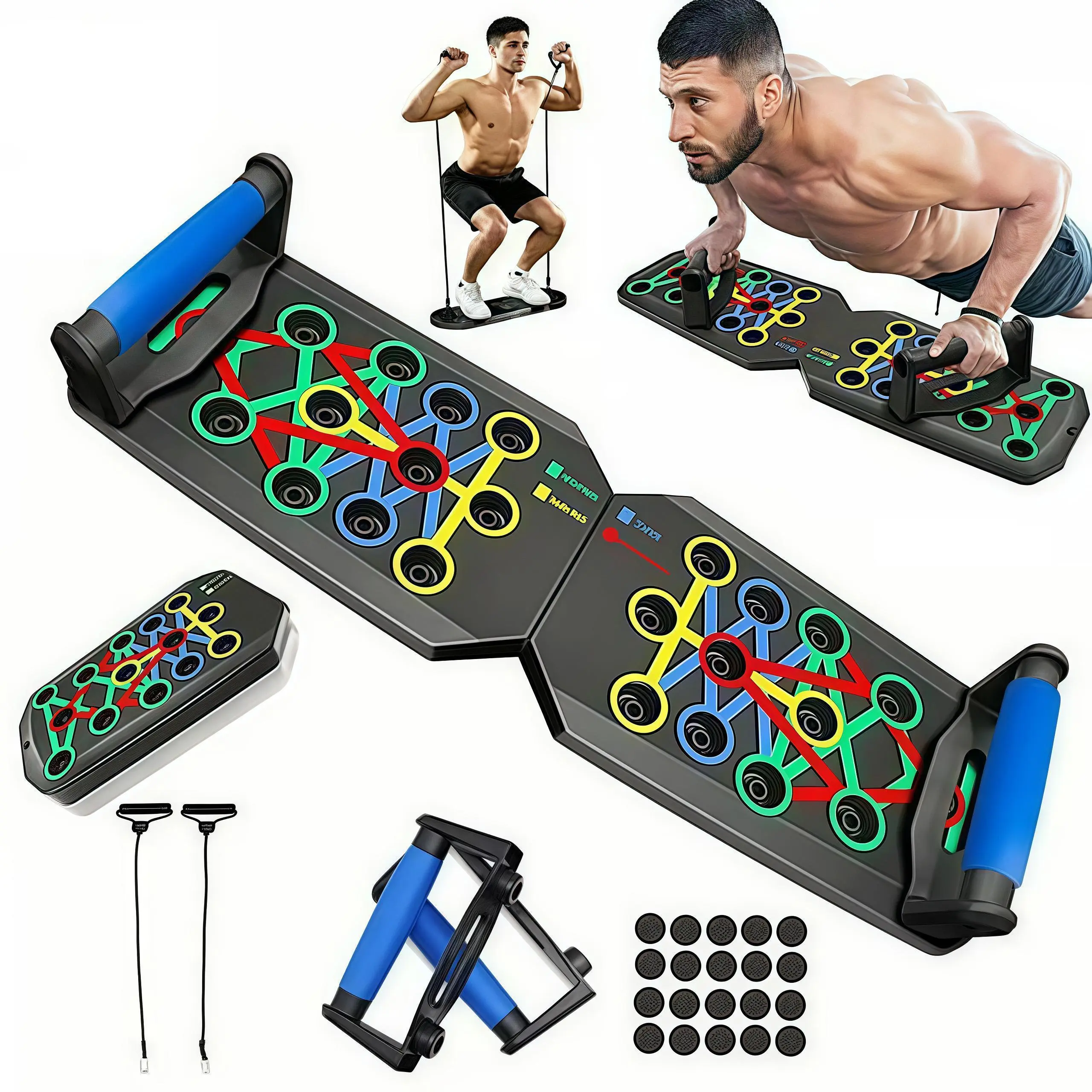 Pilates Board | Portable Pilates Reformer Equipment & Ski Balance Board for Home Workout | 12 in-1 Split Pilates Reformer Machine | Home Pilates Kit for Gym,Abs,Fitness,Exercise