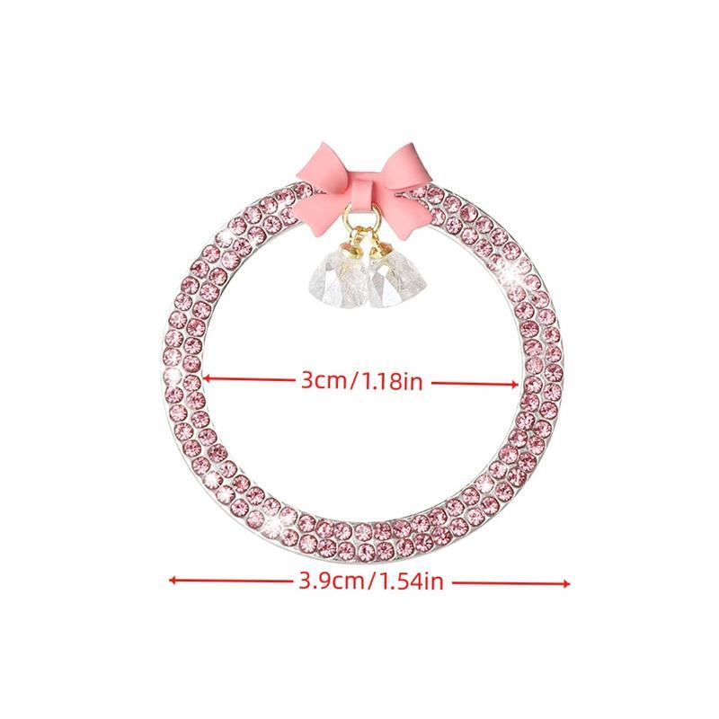 Rhinestone Decor Bowknot Design Car Engine Start Stop Button Ring, Car Engine Start Stop Button Decoration, Car Interior Accessories for Women, Car Decorations, Automotive, Vehicle