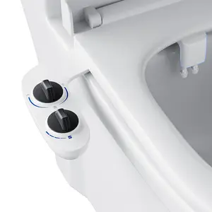 Garvee Dual Nozzle Non-Electric Bidet Attachment for Toilet Seat with Self-Cleaning Cold Water Sprayer, Adjustable Pressure, Feminine & Rear Wash, Easy Installation, Hygienic Bathroom Accessory in Rose Gold
