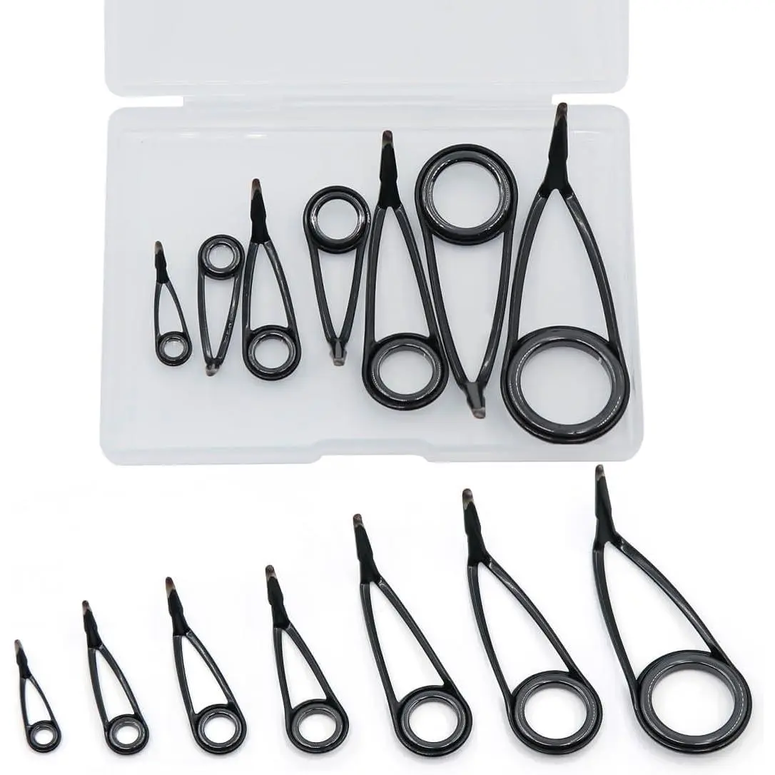 Fishing Rod Repair Kit, Fishing Rod Guides for Spinning&Casting | Fishing Rod Eyelets with Low-Friction Zirconia Inserts,  Guides for Freshwater, Saltwater and DIY Rod Repair