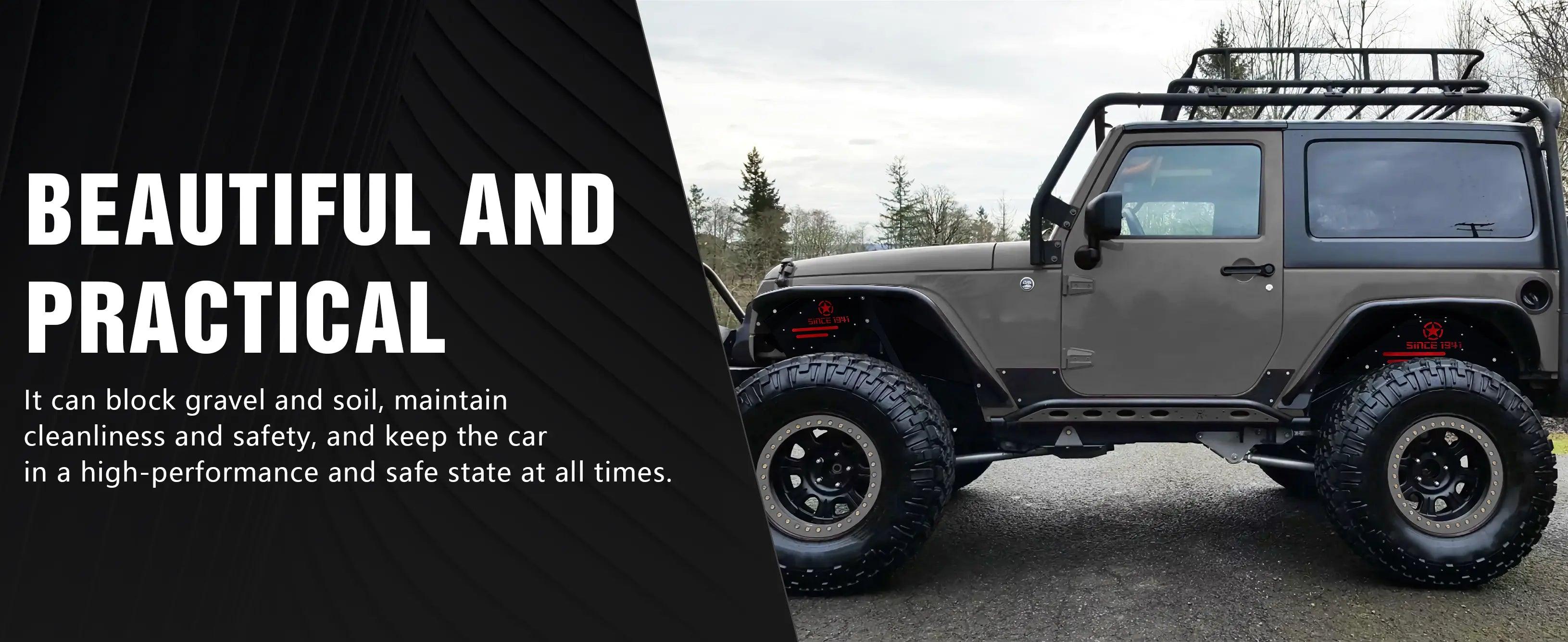 Inner Fender Liners for 2007-2018 Jeep Wrangler JK & JKU Unlimited (2/4 Doors) | Yzona Inner Fender Liners for 2007-2018 Jeep Wrangler JK & JKU Unlimited (2/4 Doors) | Yzona