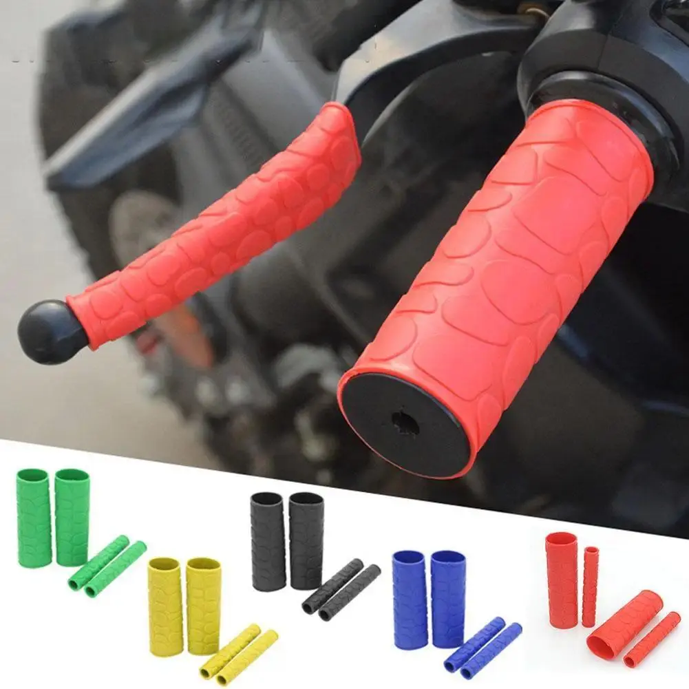 Universal Motorcycle & Electric Vehicle Anti-Slip Handlebar Covers (1 Set, 10.7x3.3cm) - Soft Rubber, Easy Install/Convenient Installation, Cold Protection, Comfortable Grip Lever Sleeves, Enhance Appearance