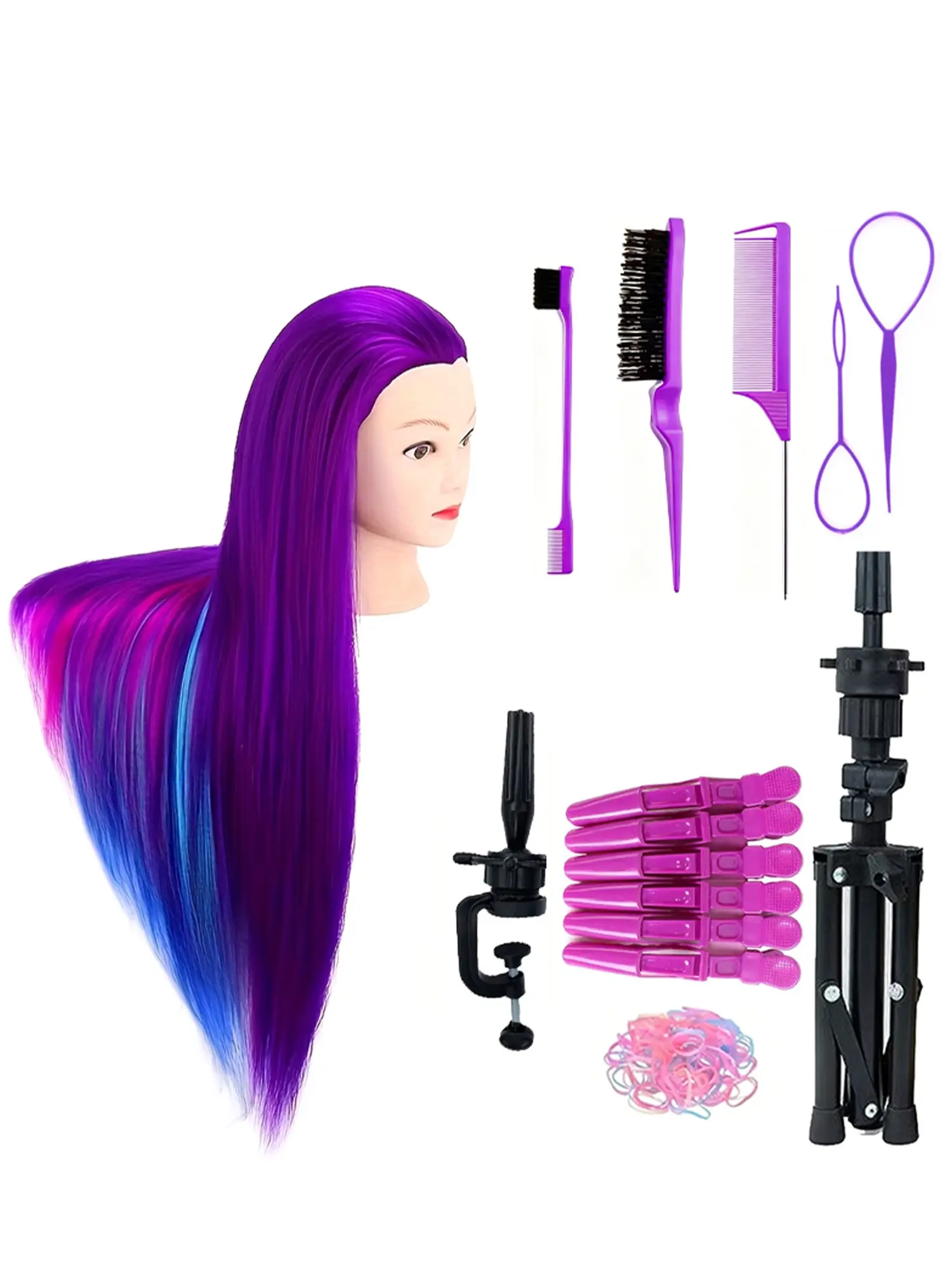 Professional Human Head Doll Head with Hair, Training Mannequin for Hairstyling, Barber, Beauty Classes, Hairdressing, Male/female