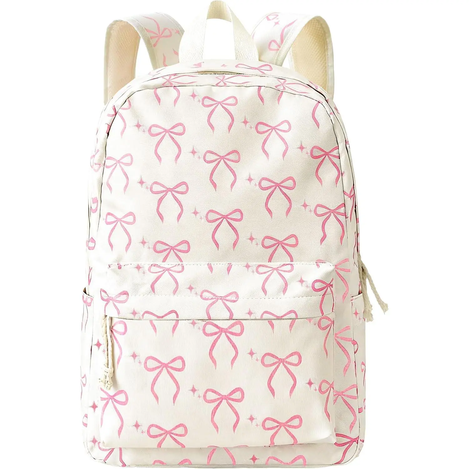Cute Bows Preppy Backpack for Women Pink Bow Backpack Aesthetic Bookbag
