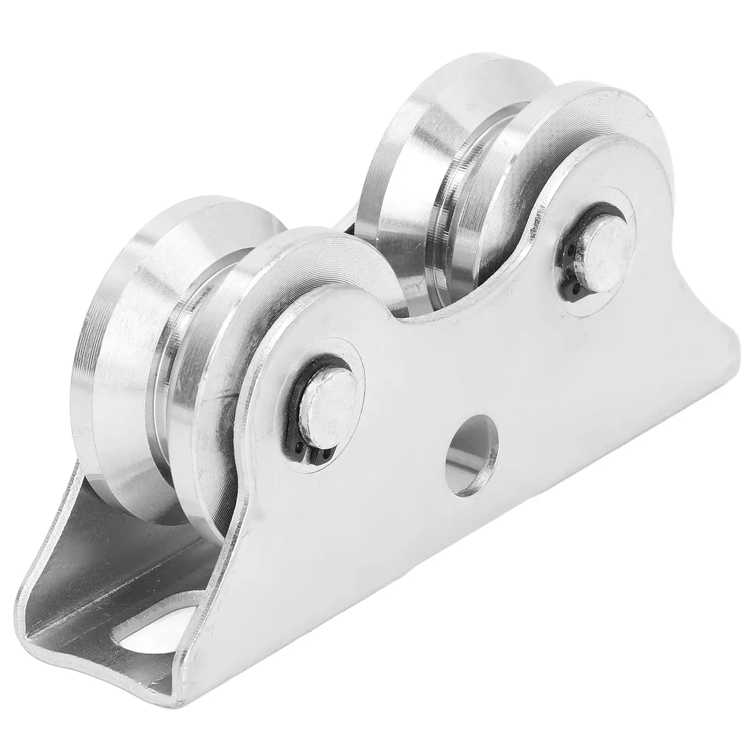 Wheel V-Shaped, Sliding Gate Rollers Detachable Track gate Wheels, Double Bearing Caster with Bracket, Steel Heavy  Rigid Roller