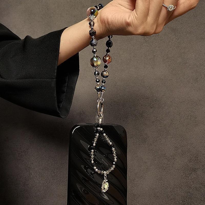 Luxury High-End Crystal Phone Chain Heart Pendant, Wristlet, Phone Case Bag Accessory Strap Keychain, Fashion