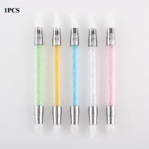 Dual-Head Silicone Nail Art Pen, Sticker Press Pen, Carving Brush, Embossing, Coloring, Magic Mirror Powder, Essential Nail Tool