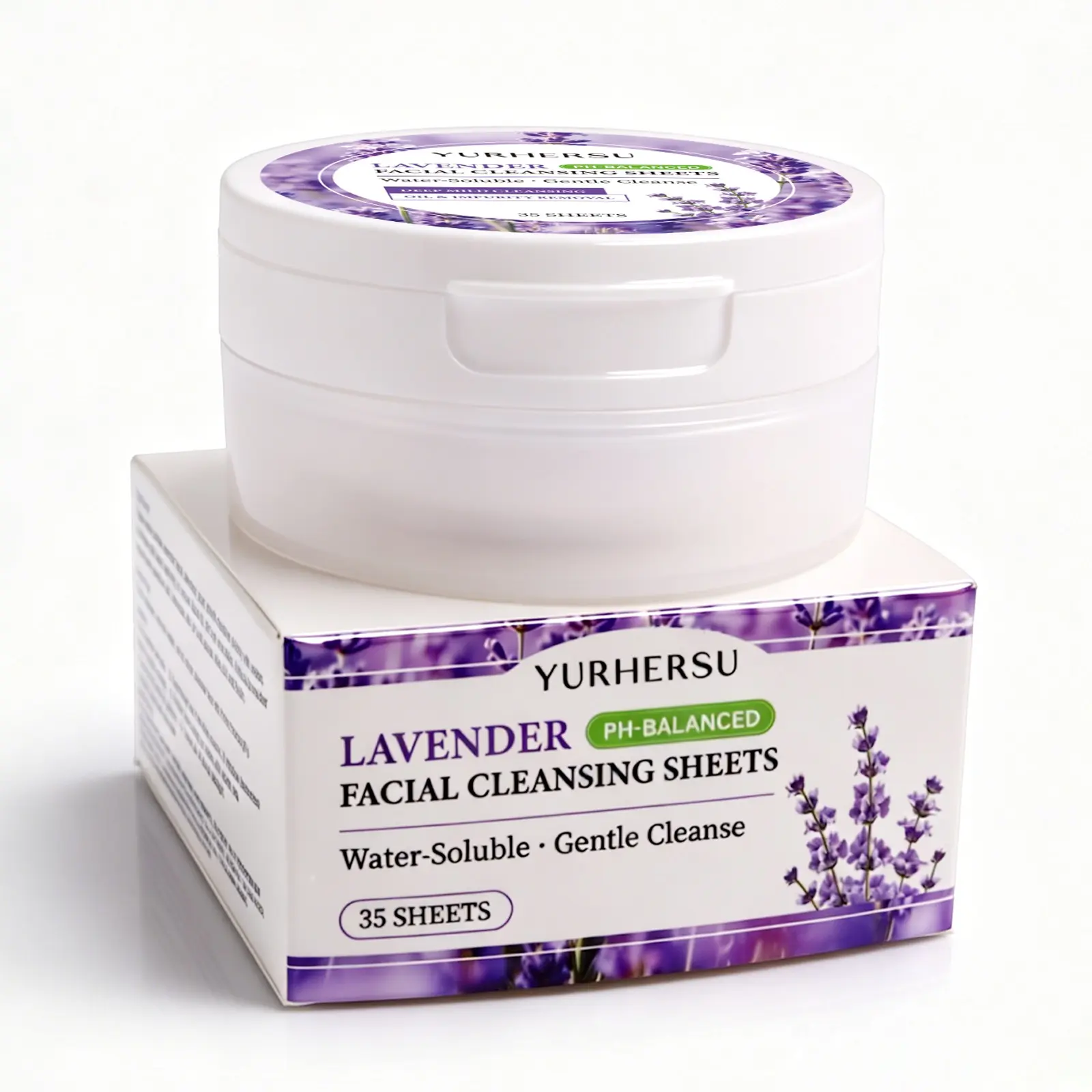 Water Soluble Lavender Facial Cleansing Tablets, Quick Dissolve Easy Rinse Gentle Face Wash, Mild Daily Facial Cleanser Suitable For All Skin Types, Compact Spill-Free Solid Cleanser For Travel Gym Outdoor Daily Skincare