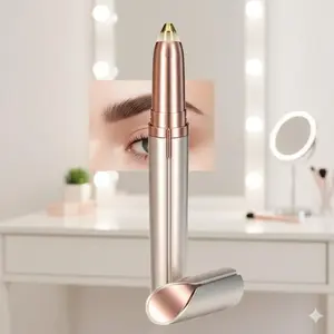 USB Mini Eyebrow Trimmer & Facial Hair Removal Kit - Painless, Portable Lip Definer with Anti-Pinch Blade, Type-C Fast Charging, Washable, Low Noise & Hypoallergenic for Wet & Dry Use