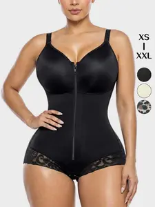 Women Shapewear Plus Size Zip Front Lace Hem Tummy Control Leopard Print Bodysuit Viral Bodysuit Popilush Shapewear Popilush Bodysuit Fit Gym Motivation Waist Trainer Body Shaper Seamless Compression Body Suit Everyday Outfit OOTD