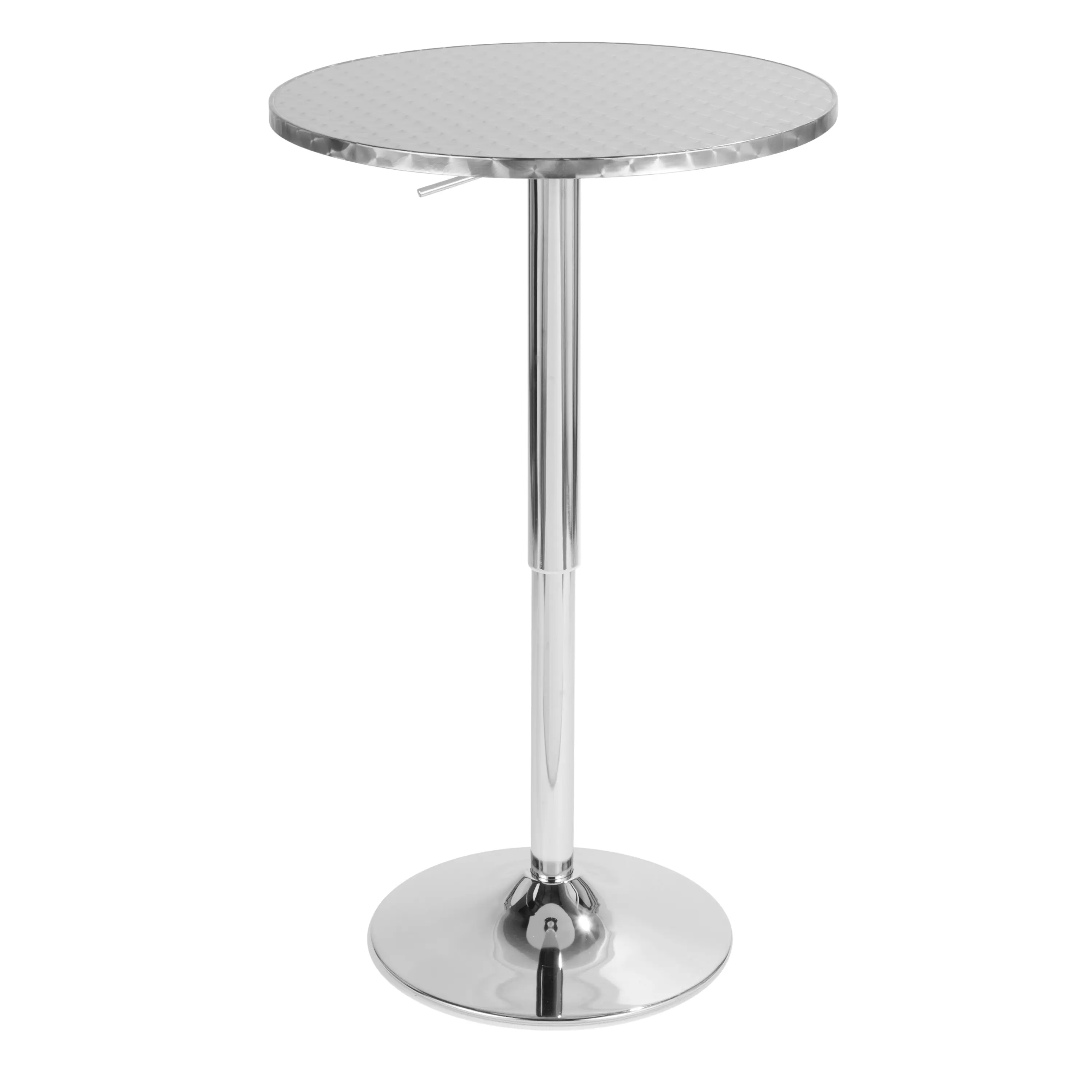 ARCH Contemporary Adjustable Round Bar Table in Silver Finish, Modern Home Bar Table for Dining, Kitchen, Living Room, Restaurant, Coffee Shop, Bistro, Compact Space Saving, Easy Assembly, Sturdy Metal Frame, 1-Pack, Living Room Table for Sofa