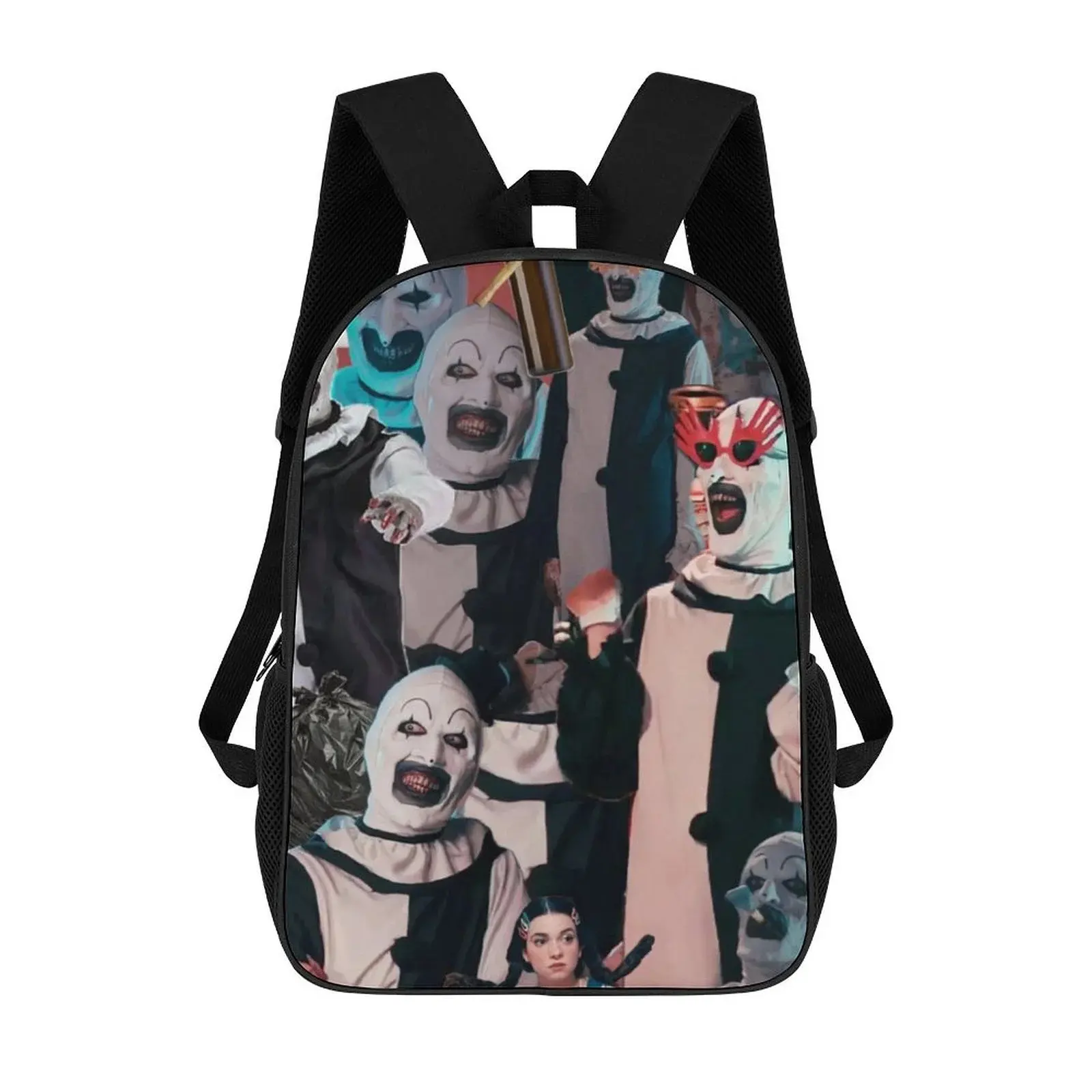 Terrifier Chic Oxford Cloth Backpack - Black Halloween Graphic Design Bag for College Students, Business & School Office Use, Hand Wash Only, Female