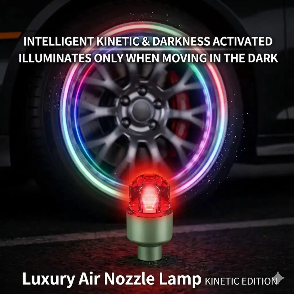Vibration-Activated LED Tire Valve Caps, Waterproof Wheel Light Accessories for Car Bicycle Motorcycle, Illuminate at Night Only When Wheels Are Rotating