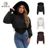 BIGWIG Women's Fitted Long-Sleeve Short Down Jacket Outerwear - 2025 Fashion, Hooded, Stand-Up Collar, Quilted Filling, Zip-Up Closure, Casual Basic Fall Jacket for Sports & Outdoor Autumn Winter Outings