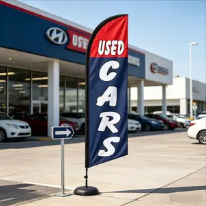 6.5 Ft Feather Flag for Car Dealership, Waterproof Polyester, Wind-Resistant, Easy Installation, Ideal for Vehicle Promotion