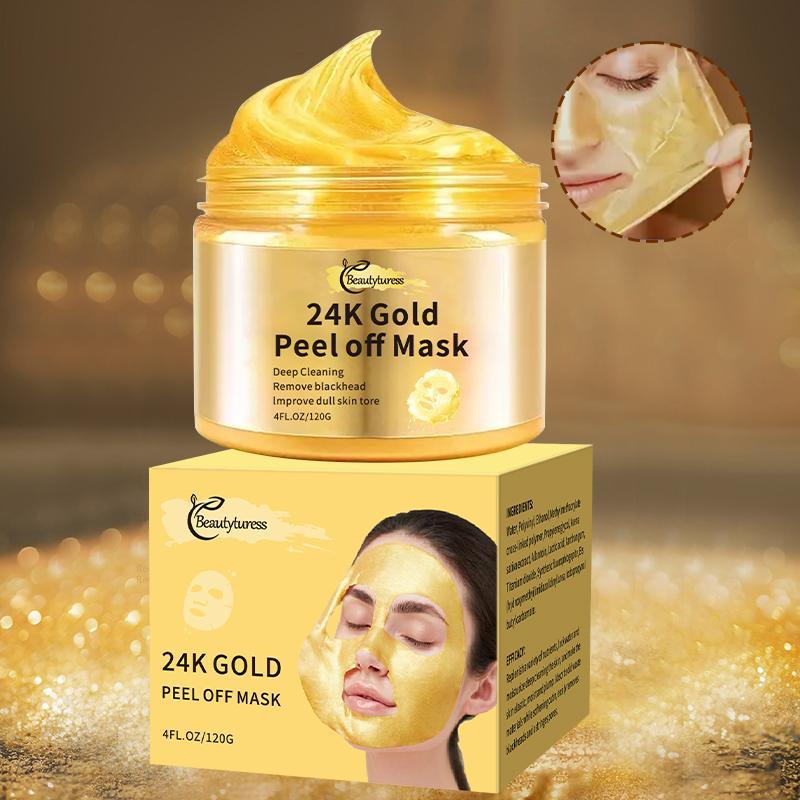 24k Gold Peel-off Mask, Deep Cleansing Oil Control Blackhead Removal Mask, Moisturizing Facial Mask, Suitable for All Skin Types