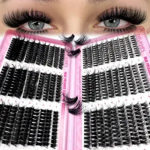 304050+6080100dmix Dense Wispy False Lashes, 0.07mm D Curl, Mixed Lengths 8-16mm, Reusable Natural Soft Lashes for Any Style