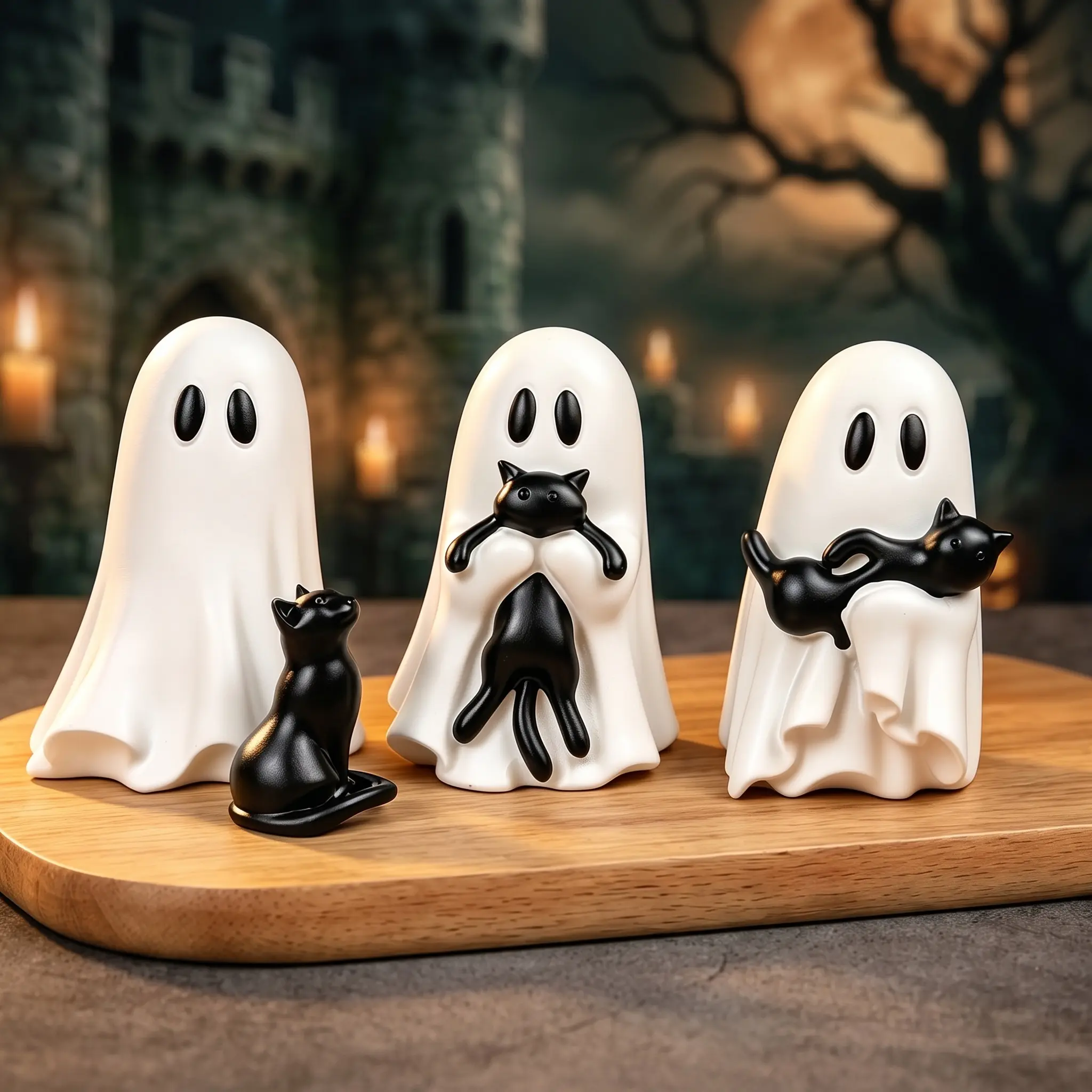 Halloween Decoration Ghost Figurine,Desk Ornament,Cute Ghost Decor for Christmas Decorations Ornaments,Halloween Party Decor-YY1