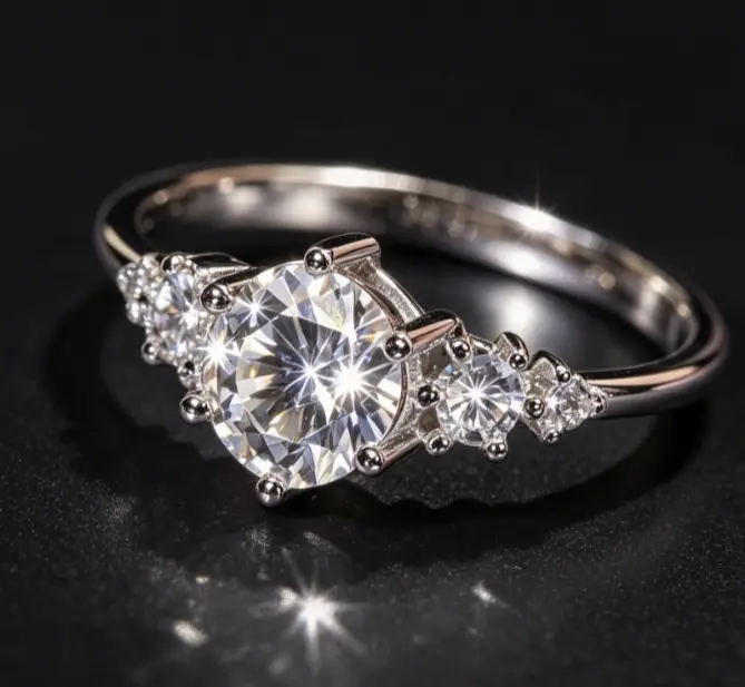 #01 1ct VVS1 Moissanite Silver Plated